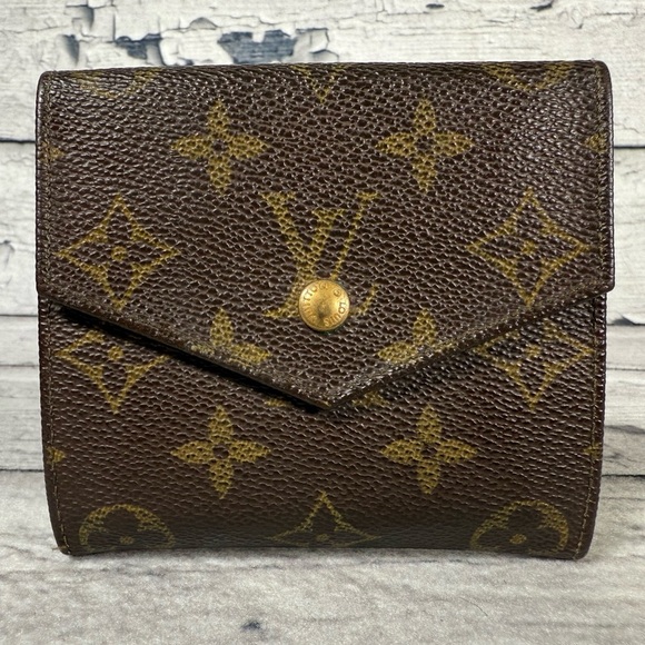 Louis Vuitton Portefeiulle Elise Trifold Wallet Monogram Canvas Leather - Picture 1 of 14